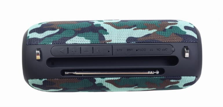 BOXE GEMBIRD portabile bluetooth, RMS: 10W (5W x 2), baterie 1200mAh, microSD, USB, FM-radio, antena, BT v5.1, 230x95x95mm, 521 grame, camo, "SPK-BT-17-CM"