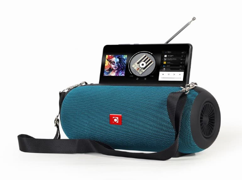 BOXE GEMBIRD portabile bluetooth, RMS: 10W (5W x 2), baterie 1200mAh, microSD, USB, FM-radio, antena, BT v5.1, 230x95x95mm, 521 grame, green, "SPK-BT-17-G" — miniatură