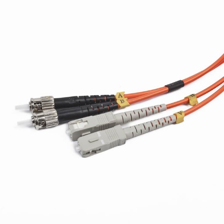 CABLU FIBRA OPTICA duplex multimode, 5m, conectori ST-SC, bulk, Gembird "CFO-STSC-OM2-5M"