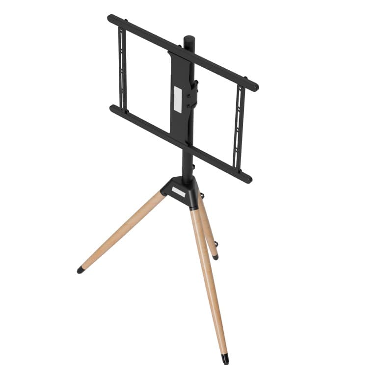 SUPORT de podea GEMBIRD, pt 1 TV/monitor, diag. max 32" - 75", max 32 kg, pivotare +/-180 gr, inclinare +3~-5 gr, tripod, 888x500x1385mm, inaltime 1100-1310mm, black&wood, "TVS-75ST-01" — miniatură