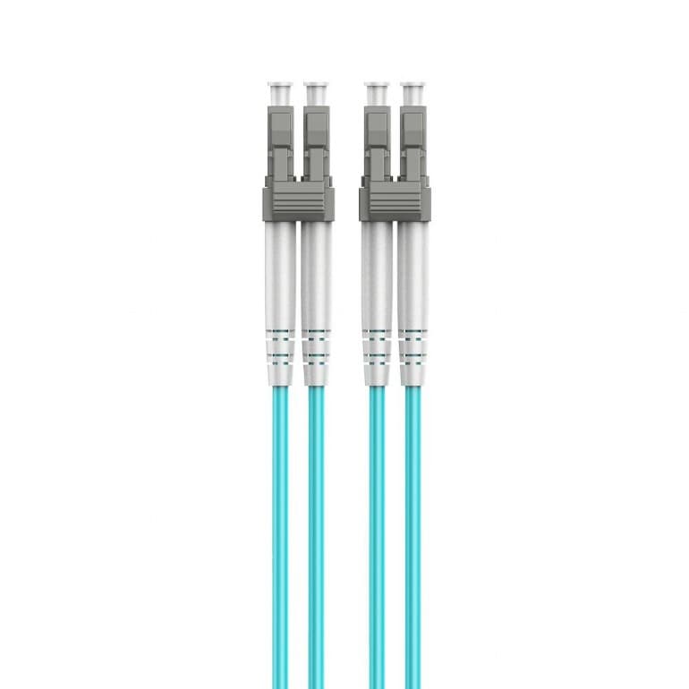 PATCH CORD Fibra Optica GEMBIRD OM4 50/125, multimode, LC/UPC-LC/UPC, LSZH, 2 m, turcoaz, "CFO-MDOM4-LC/LC-2M" — miniatură