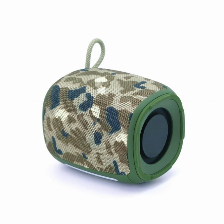 BOXE GEMBIRD portabile bluetooth, RMS: 5W, baterie 1200mAh, microSD, USB, FM-radio, LED light, BT v5.1, 111x111x134mm, 530 grame, camo, "SPK-BT-LED-03-CM" — miniatură