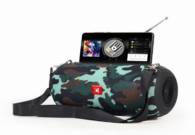 BOXE GEMBIRD portabile bluetooth, RMS: 10W (5W x 2), baterie 1200mAh, microSD, USB, FM-radio, antena, BT v5.1, 230x95x95mm, 521 grame, camo, "SPK-BT-17-CM" — miniatură