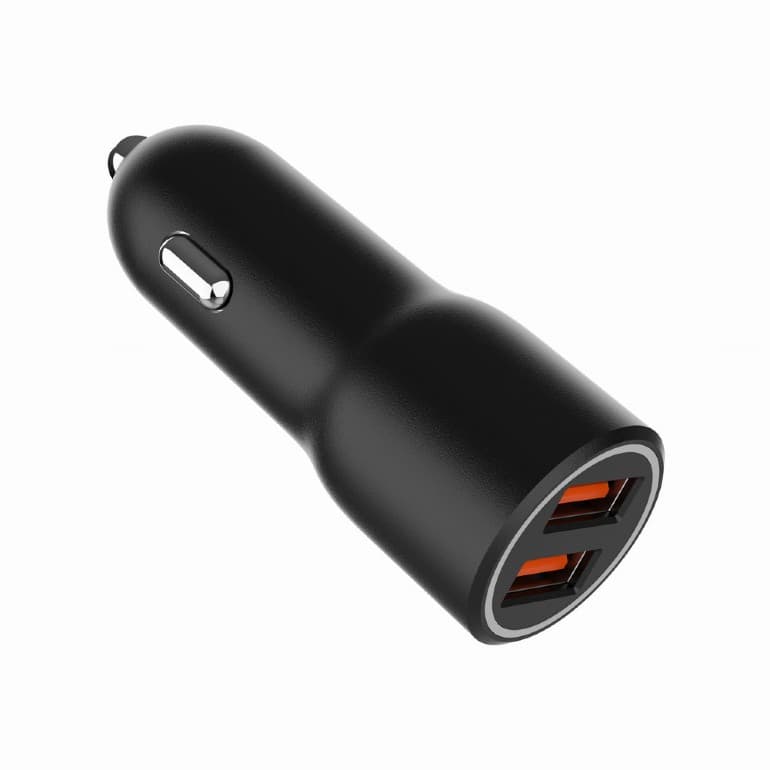 ALIMENTATOR auto GEMBIRD, 2 x USB-A QC3.0 max 18W, pt. bricheta auto, black, "TA-UC-A2QC36-CAR-01" — miniatură