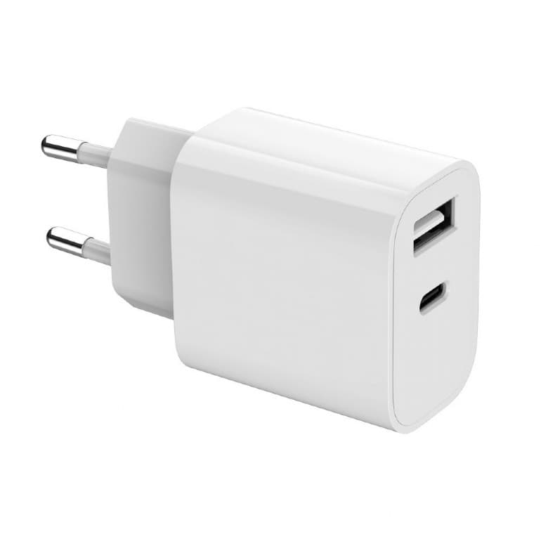 ALIMENTATOR retea 220V GEMBIRD, universal, 1 x USB Type-C 2.4A, 1 x USB-A maxim 2.4A, protectie: scurtcircuit, supraincarcare, alb, "TA-UC-2AC12-01" — miniatură