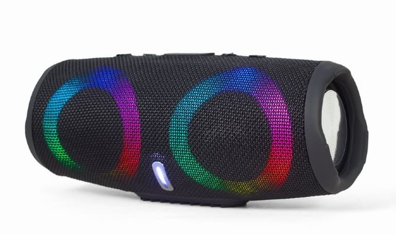 BOXE GEMBIRD portabile bluetooth, RMS: 10W (5W x 2), baterie 1200mAh, microSD, USB, LED light, BT v5.0, 95x105x225mm, 630 grame, black, "SPK-BT-LED-02"
