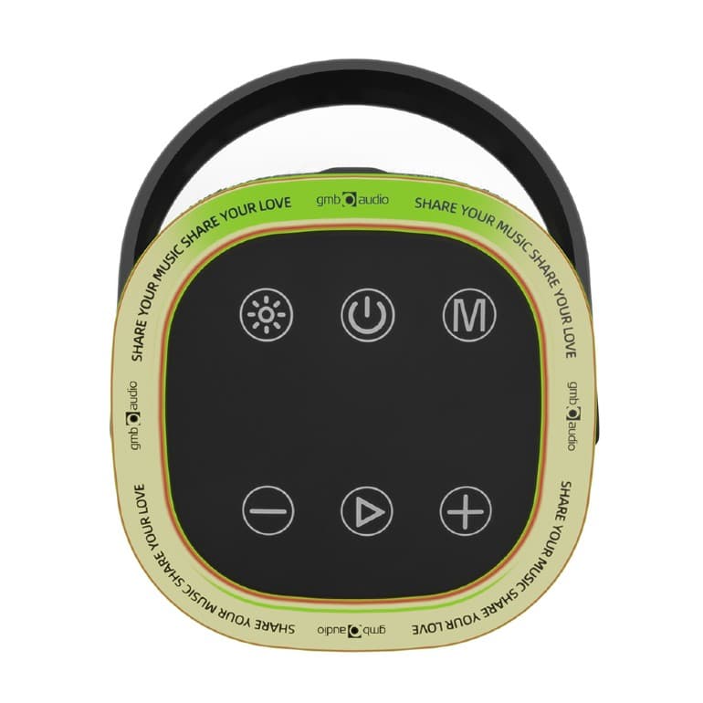 BOXE GEMBIRD portabile bluetooth, RMS: 10W, baterie 1800mAh, microSD, USB, FM-radio, LED light, BT v5.3, 111x111x160mm, 930 grame, black, "SPK-BT-LED-06" — miniatură