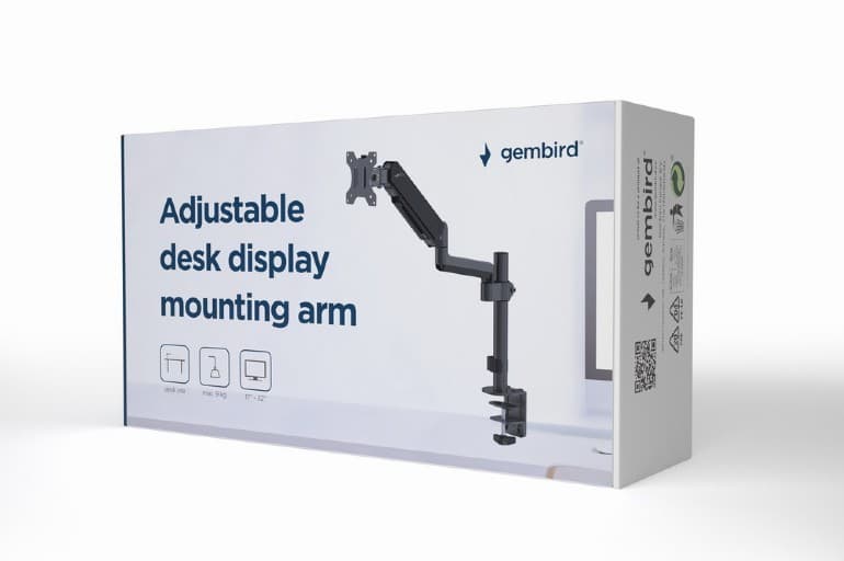 SUPORT de birou Gembird, pt 1 TV/monitor plat, diag. max 17-32 inch, rotatie, inclinare, pivotare, max 9 kg, "MA-DA1P-01" — miniatură