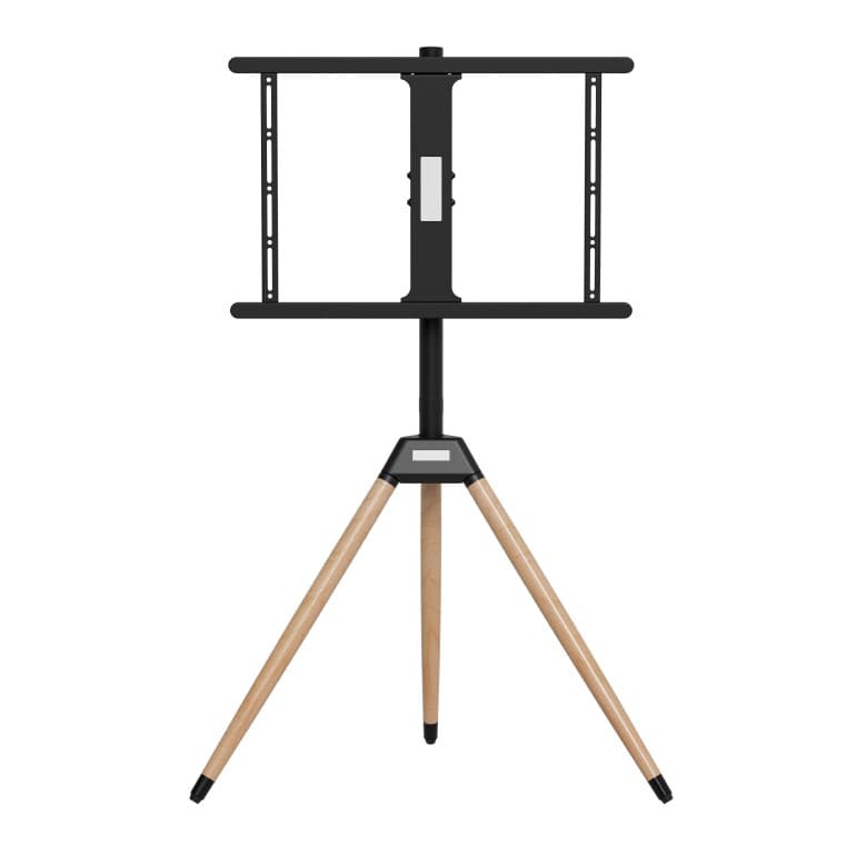 SUPORT de podea GEMBIRD, pt 1 TV/monitor, diag. max 32" - 75", max 32 kg, pivotare +/-180 gr, inclinare +3~-5 gr, tripod, 888x500x1385mm, inaltime 1100-1310mm, black&wood, "TVS-75ST-01" — miniatură