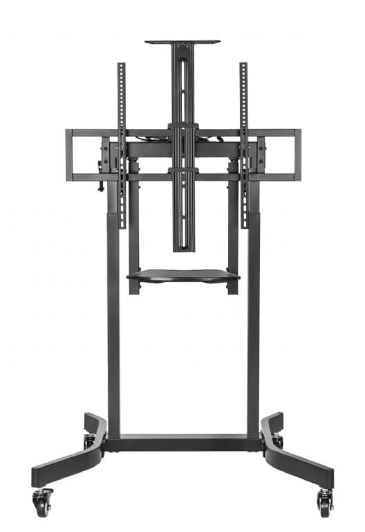 SUPORT de podea GEMBIRD, pt 1 TV/monitor, diag. max 55" - 100", max 120 kg, raft max 5 Kg, inclinare, roti, 1075x970x1445-2320mm, black, "TVS-100T-01"