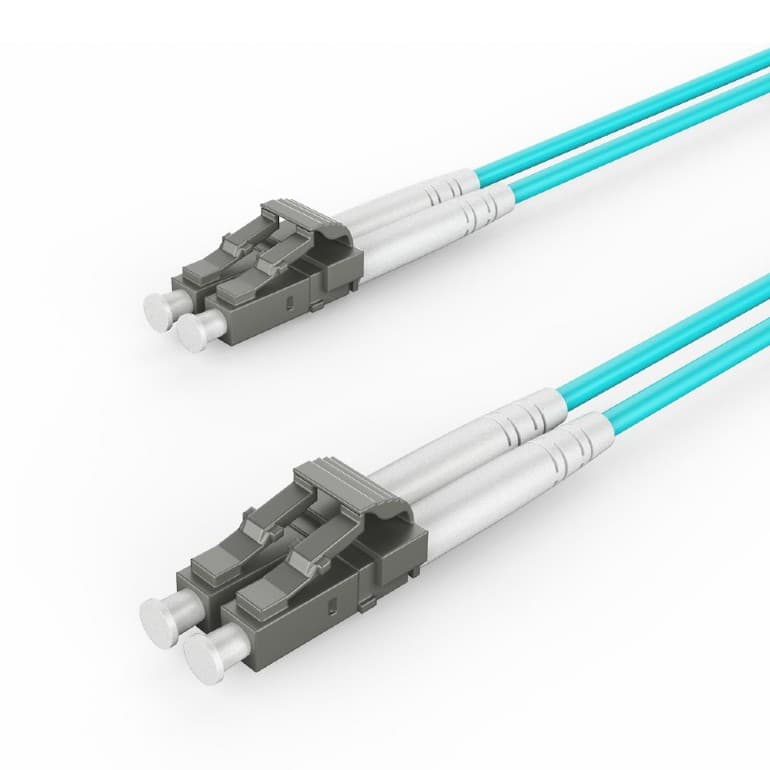 PATCH CORD Fibra Optica GEMBIRD OM4 50/125, multimode, LC/UPC-LC/UPC, LSZH, 2 m, turcoaz, "CFO-MDOM4-LC/LC-2M" — miniatură