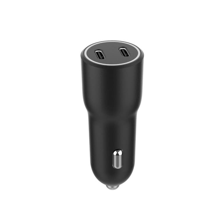 ALIMENTATOR auto GEMBIRD, 2 x USB-C PD max 40W, pt. bricheta auto, black, "TA-UC-C2PD40-CAR-01" — miniatură