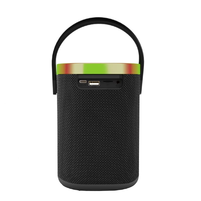 BOXE GEMBIRD portabile bluetooth, RMS: 10W, baterie 1800mAh, microSD, USB, FM-radio, LED light, BT v5.3, 111x111x160mm, 930 grame, black, "SPK-BT-LED-06"
