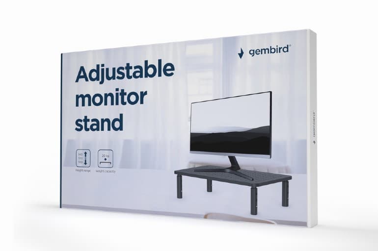MASA Gembird, pt TV/monitor/notebook, max 20 Kg, inaltime 100/120/140, dimensiune, 370x235x120mm, rectangular, black, "MS-TABLE-01" — miniatură