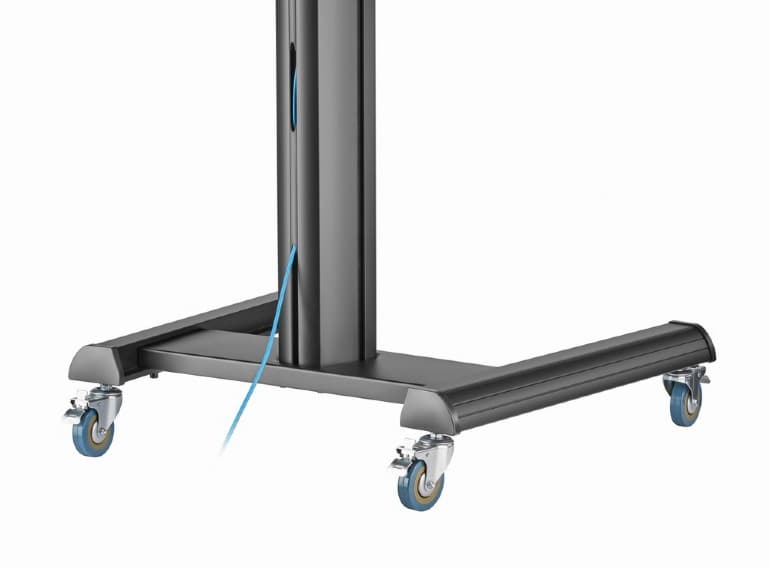 SUPORT de podea GEMBIRD, pt 1 TV/monitor, diag. max 37" - 70", max 70 kg, raft max 5 Kg, inclinare +5~-12 gr, rotatie 0-90 gr, roti, 772x648x2157mm, black, "TVS-70T-02" — miniatură
