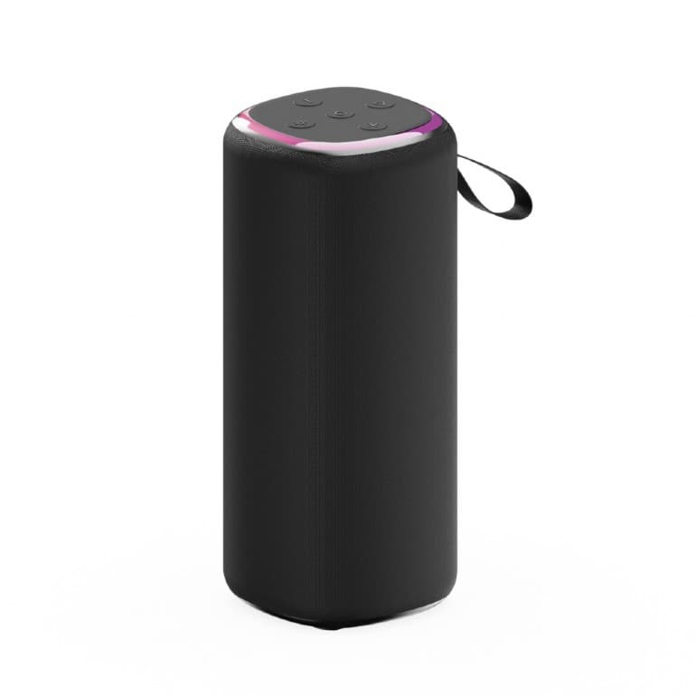 BOXE GEMBIRD portabile bluetooth, RMS: 10W (5W x 2), baterie 1200mAh, microSD, FM-radio, LED light, BT v5.3, 76x76x180mm, 530 grame, black, "SPK-BT-LED-08L"