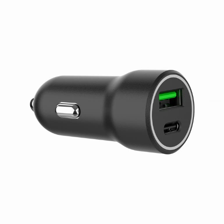 ALIMENTATOR auto GEMBIRD, 1 x USB-A QC max 18W + 1 x USB-C PD max 20W, pt. bricheta auto, black, "TA-UC-A2PDQC20-CAR-01"