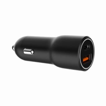 ALIMENTATOR auto GEMBIRD, 1 x USB-A QC3.0 max 18W + 1 x USB-C PD max 20W, pt. bricheta auto, black, "TA-UC-AC2PDQC38-CAR-01"
