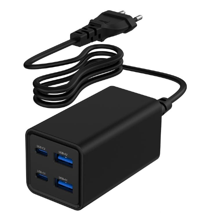ALIMENTATOR retea 220V GEMBIRD, universal, 2 x USB-A + 2 x USB-C 3A, max. 65W PD GaN, protectie: scurtcircuit, supraincarcare, supratensiune, supraincalzire, cablu 1.5m, negru, "TA-UC-2A2C-PD65-01-BK"