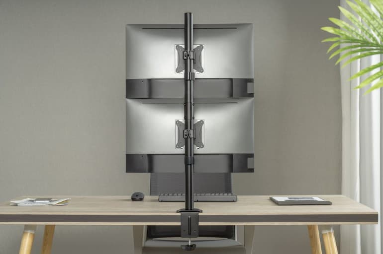 SUPORT de birou Gembird, pt 2 TV/monitor plat, diag. max 17-32 inch, rotatie, inclinare, pivotare, max 9 kg, "MA-D2-02" — miniatură