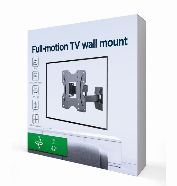 SUPORT de perete GEMBIRD, pt 1 TV/monitor, diag. max 23" - 42", full-motion, max 20 kg, "WM-42ST-01" — miniatură