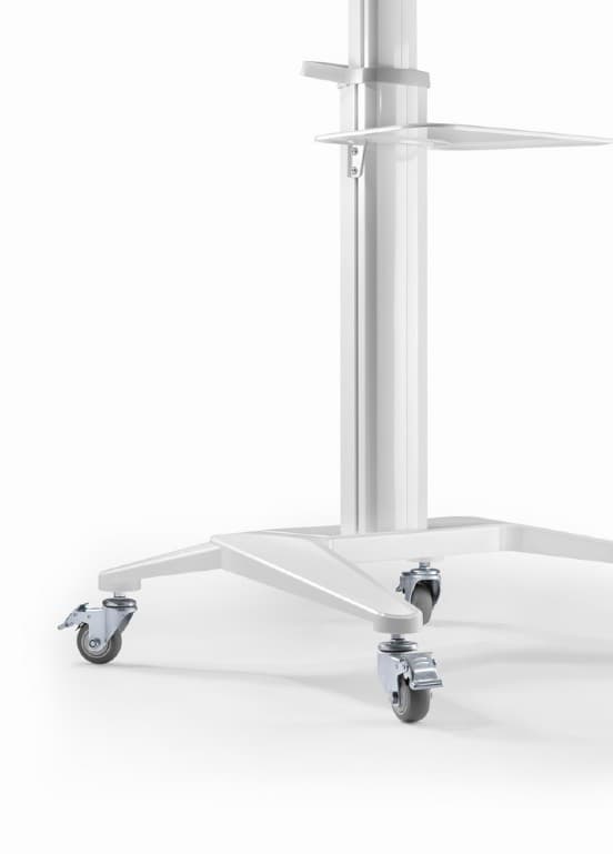 SUPORT de podea GEMBIRD, pt 1 TV/monitor, diag. max 37" - 70", max 70 kg, raft max 5 Kg, inclinare +5~-12 gr, rotatie 0-90 gr, roti, 772x648x2157mm, white, "TVS-70T-02-W" — miniatură
