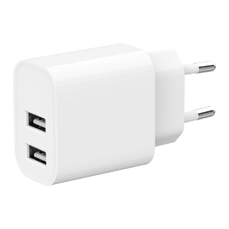 ALIMENTATOR retea 220V GEMBIRD, universal, 2 x USB-A 2.4A, max. 12W, protectie: scurtcircuit, supraincarcare, alb, "TA-UC-2A12-01" — miniatură