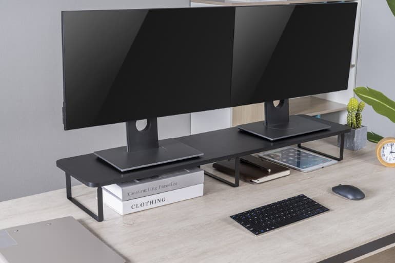 MASA Gembird, pt 2 TV/monitor, max 20 Kg, dimensiune, 1000x260x122mm, rectangular, black, "MS-TABLE2-01" — miniatură