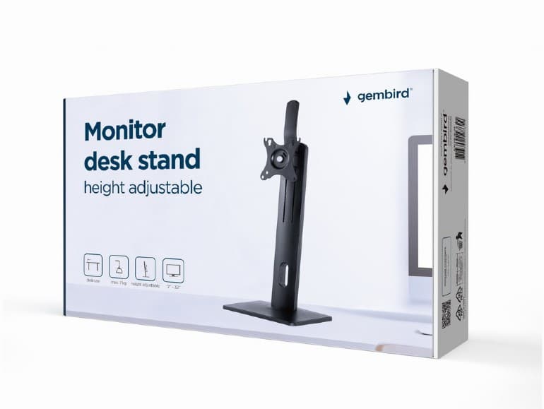 SUPORT de birou Gembird, pt 1 TV/monitor plat, diag. max 17-32 inch, rotatie, inclinare, pivotare, max 7 kg, inaltime 265-415mm, "MS-D1-01" — miniatură