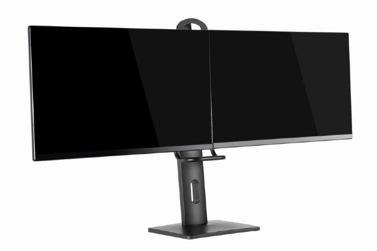 SUPORT de birou Gembird, pt 2 TV/monitor plat, diag. max 17-27 inch, rotatie, inclinare, pivotare, max 6 kg, inaltime 245-400mm, "MS-D2-01" — miniatură