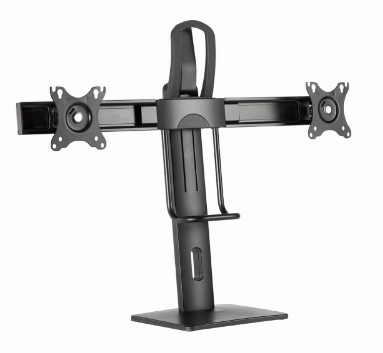 SUPORT de birou Gembird, pt 2 TV/monitor plat, diag. max 17-27 inch, rotatie, inclinare, pivotare, max 6 kg, inaltime 245-400mm, "MS-D2-01"