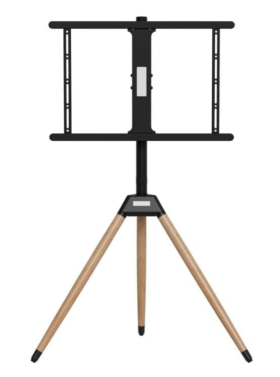 SUPORT de podea GEMBIRD, pt 1 TV/monitor, diag. max 32" - 75", max 32 kg, pivotare +/-180 gr, inclinare +3~-5 gr, tripod, 888x500x1385mm, inaltime 1100-1310mm, black&wood, "TVS-75ST-01"