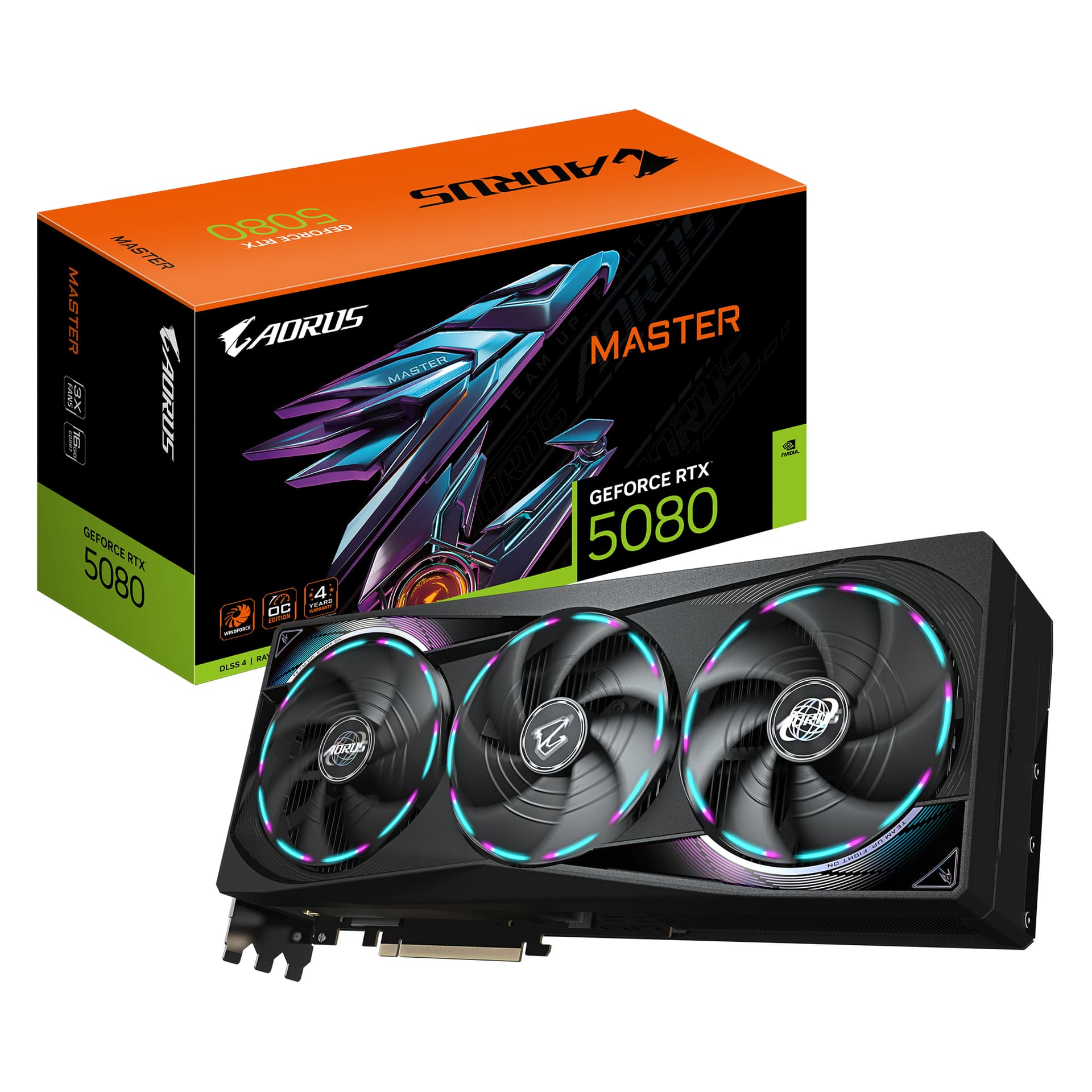 GIGABYTE AORUS GeForce RTX 5080 MASTER 16G, GDDR7, 256 bit, Negru "N5080AORUS M-16GD" 1