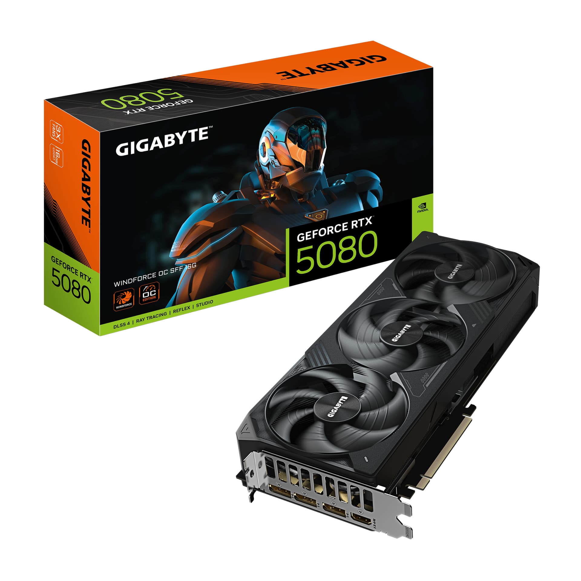 GIGABYTE GeForce RTX 5080 Windforce OC SFF 16G, 256 bit, Negru "N5080WF3OC-16GD" 1