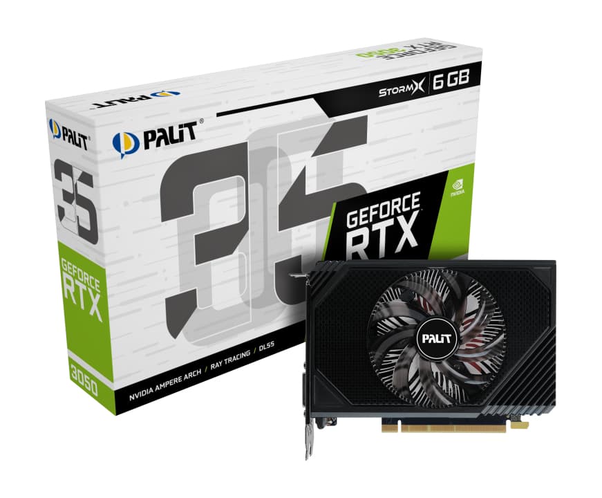 Placa video NVIDIA GeForce RTX 3050 StormX 6GB GDDR6 96 biti DVI HDMI DP PCIe4.0 "NE63050018JE-1070F" — miniatură