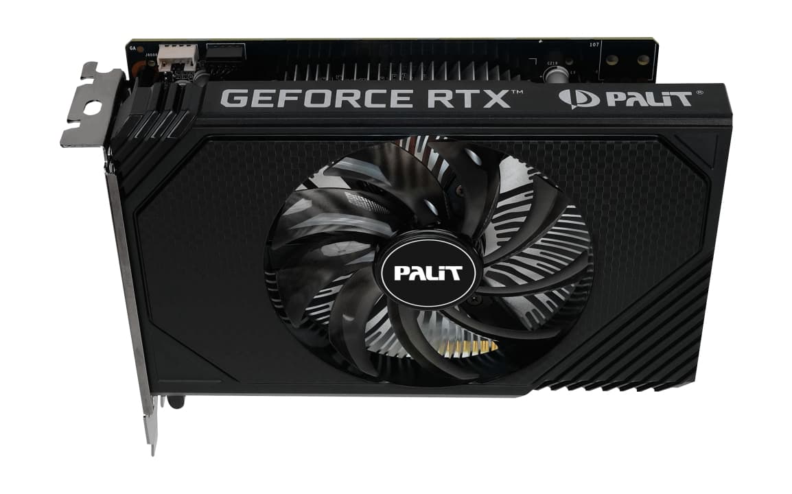 Placa video NVIDIA GeForce RTX 3050 StormX 6GB GDDR6 96 biti DVI HDMI DP PCIe4.0 "NE63050018JE-1070F" — miniatură