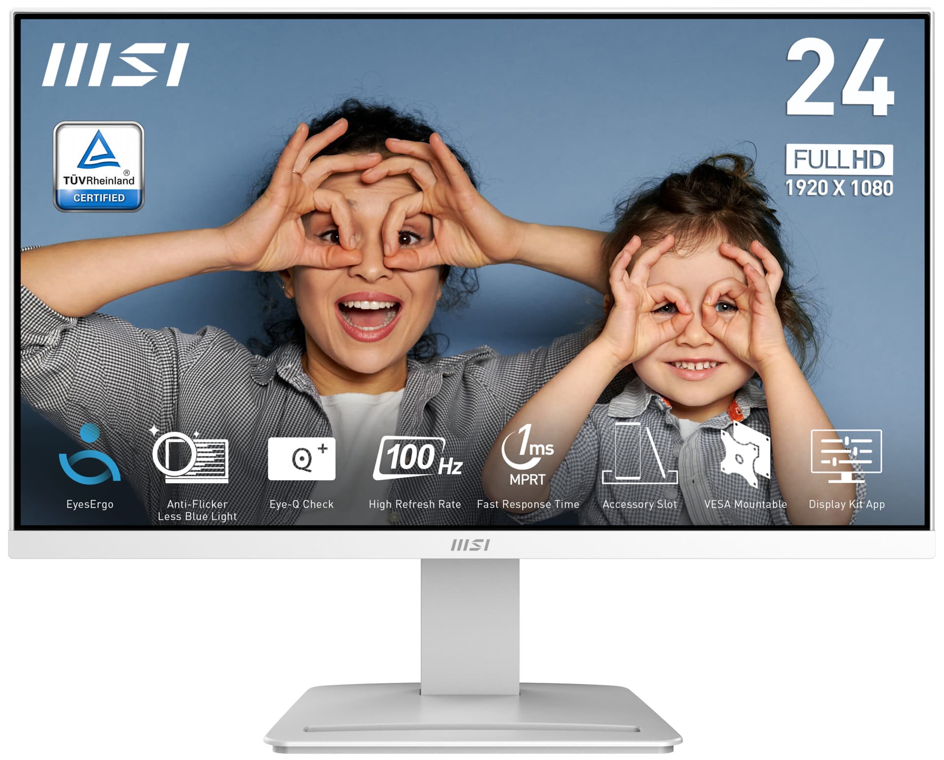 MSI PRO MP2412W 23.8inch VA FHD 100Hz HDMI DP White "PRO MP2412W" — miniatură