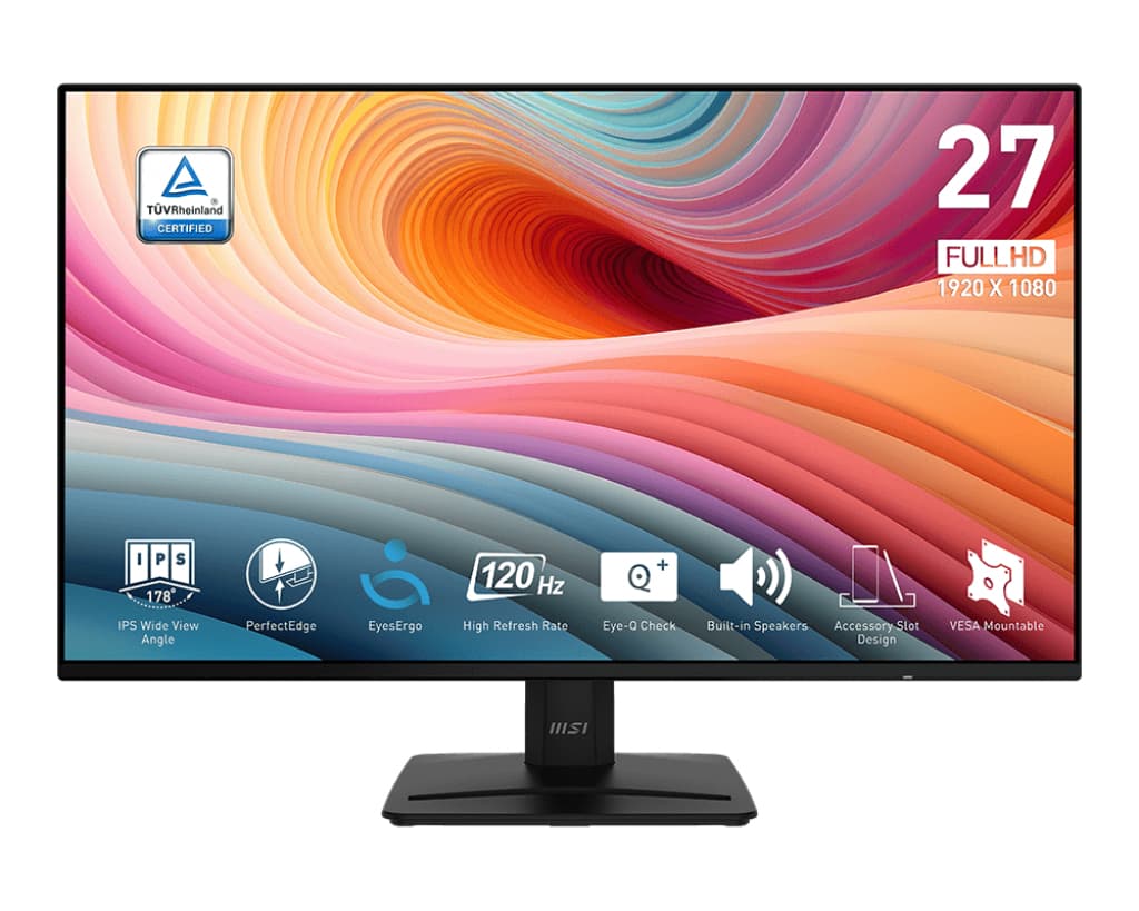 MSI PRO MP271A E2 27inch IPS FHD 120Hz 4ms HDMI 1.4b DP 1.2a 2 Speaker Headphone Black "PRO MP271A E2"
