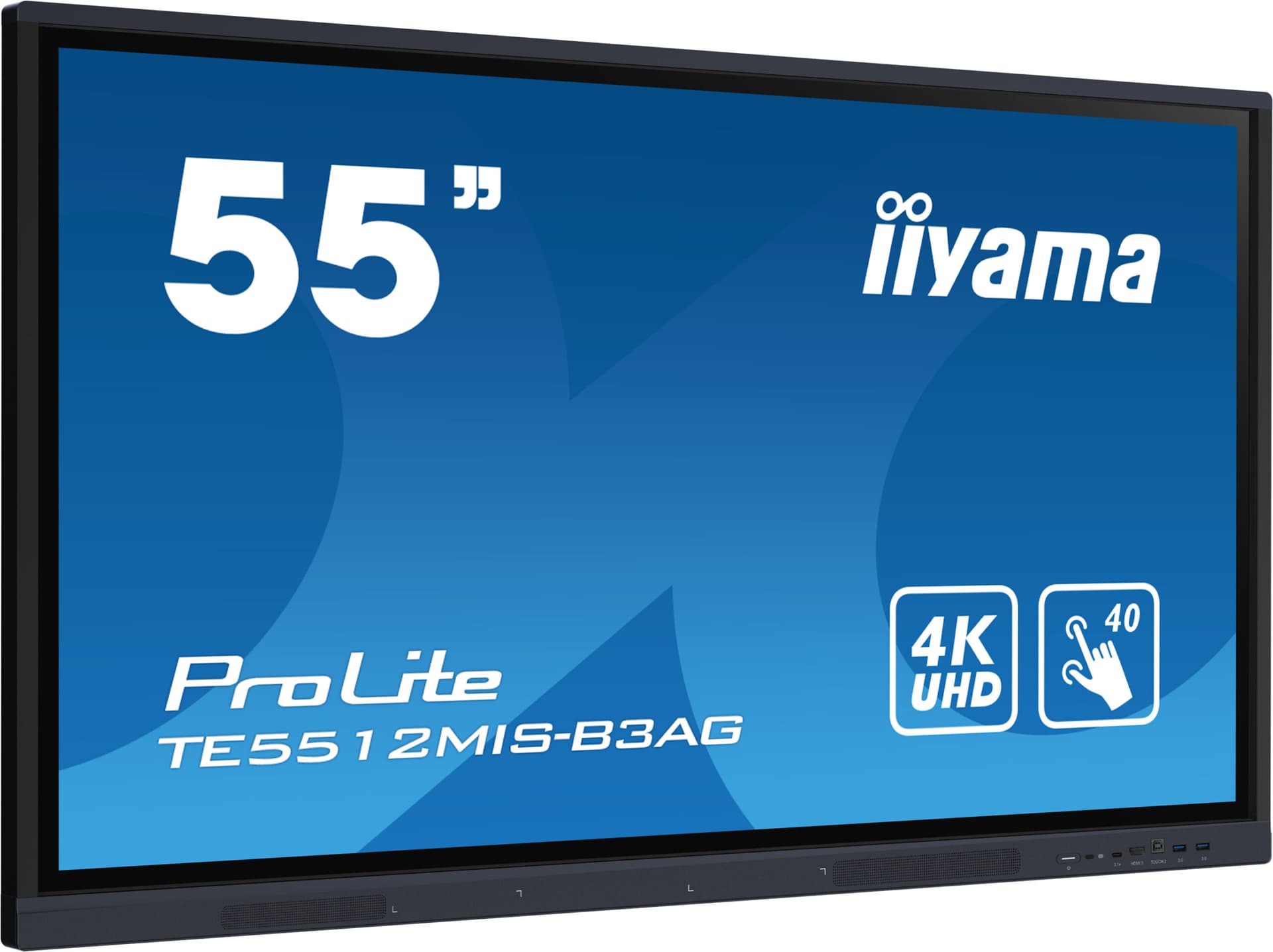 The TE5512MIS-B3AG is an exceptional 4K UHD interactive display designed by iiyama to enhance collaboration,LCD screen, PureTouch-IR, iiWare 10 with Android 11. "TE5512MIS-B3AG"
