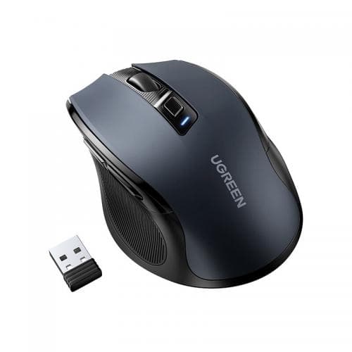MOUSE Ugreen, "MU006" PC sau NB, wireless 2.4GHz, optic, 5/1 butoane/scroll, 4000 dpi, include baterie AA, negru "15063" - 6941876210633 — miniatură