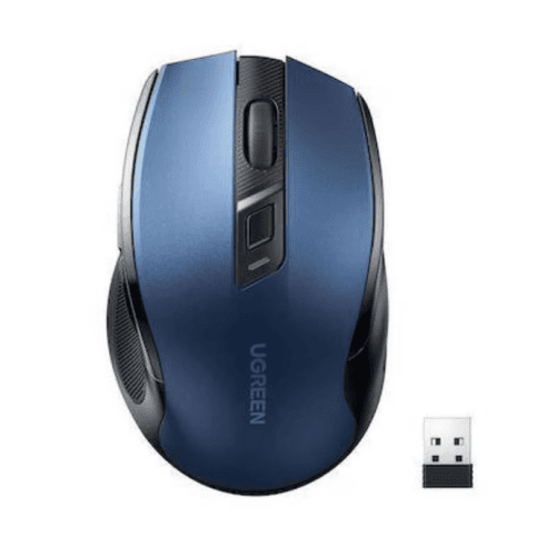 MOUSE Ugreen, "MU006" PC sau NB, wireless 2.4GHz, optic, 5/1 butoane/scroll, 4000 dpi, albastru "15064" - 6941876210640 — miniatură