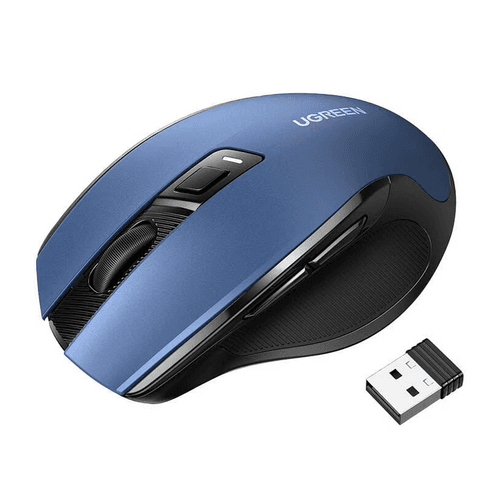 MOUSE Ugreen, "MU006" PC sau NB, wireless 2.4GHz, optic, 5/1 butoane/scroll, 4000 dpi, albastru "15064" - 6941876210640
