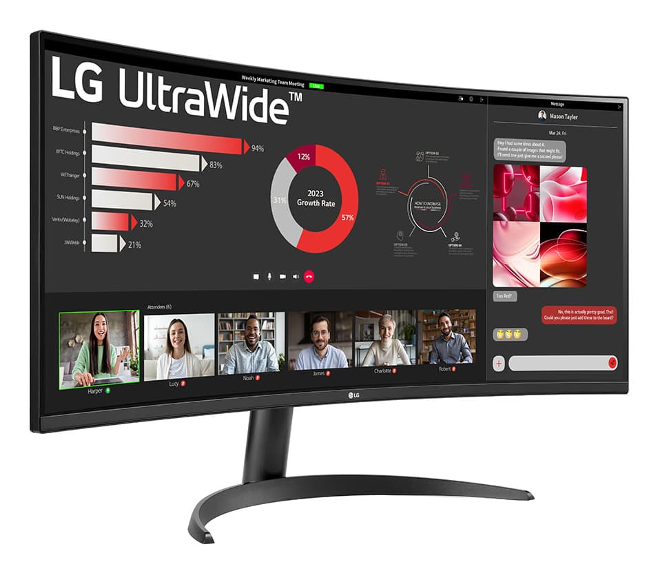 UltraWide 34WR50QK-B Curbat 34 inch UWQHD VA 5 ms 100 Hz HDR "34WR50QK-B" — miniatură