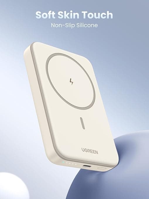POWER BANK Ugreen "PB561" Magnetic Wireless, 10000mAh, 20W, 1 x USB Type-C output/input, 15W wireless charging, alb, "25208" - 6941876222087 — miniatură