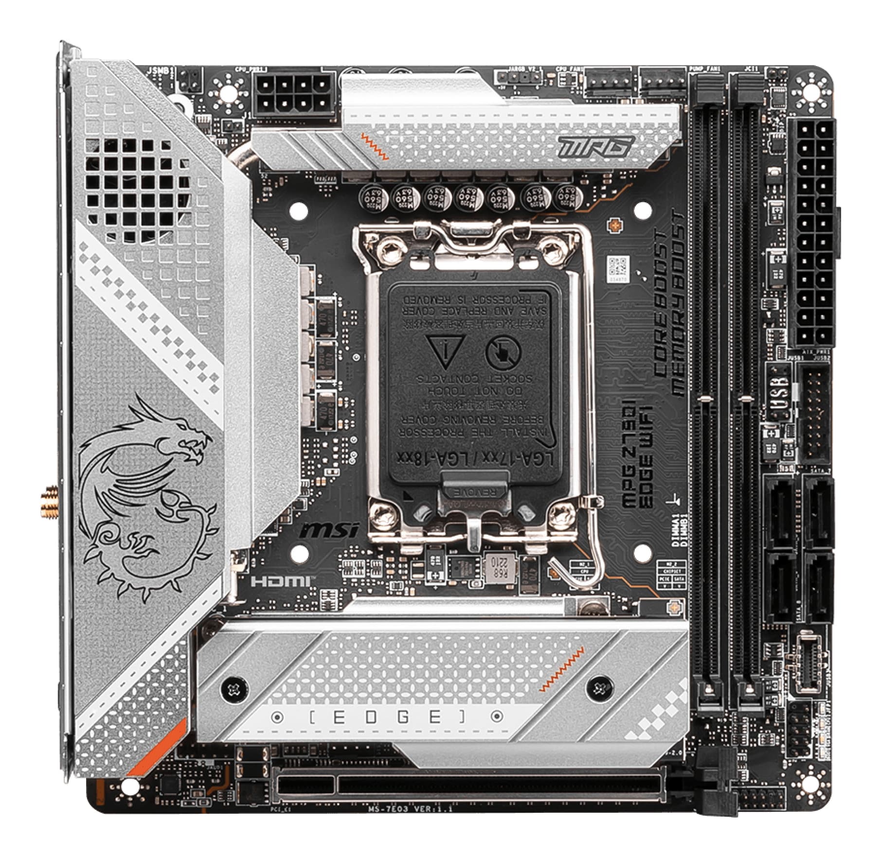 Placa de baza MSI MPG Z790I EDGE WIFI, motherboard - 1700 Intel Z790 mITX "7E03-001R" — miniatură