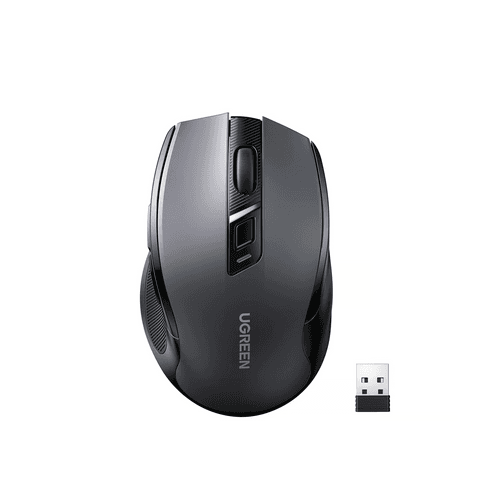 MOUSE Ugreen, "MU006" PC sau NB, wireless 2.4GHz + Bluetooth, optic, 5/1 butoane/scroll, 4000 dpi, negru "90855" - 6957303898558
