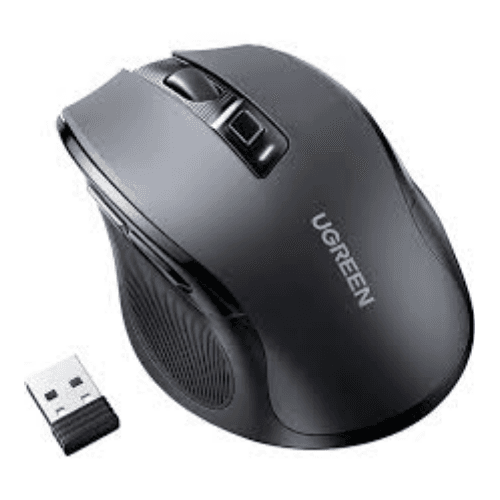 MOUSE Ugreen, "MU006" PC sau NB, wireless 2.4GHz + Bluetooth, optic, 5/1 butoane/scroll, 4000 dpi, negru "90855" - 6957303898558 — miniatură