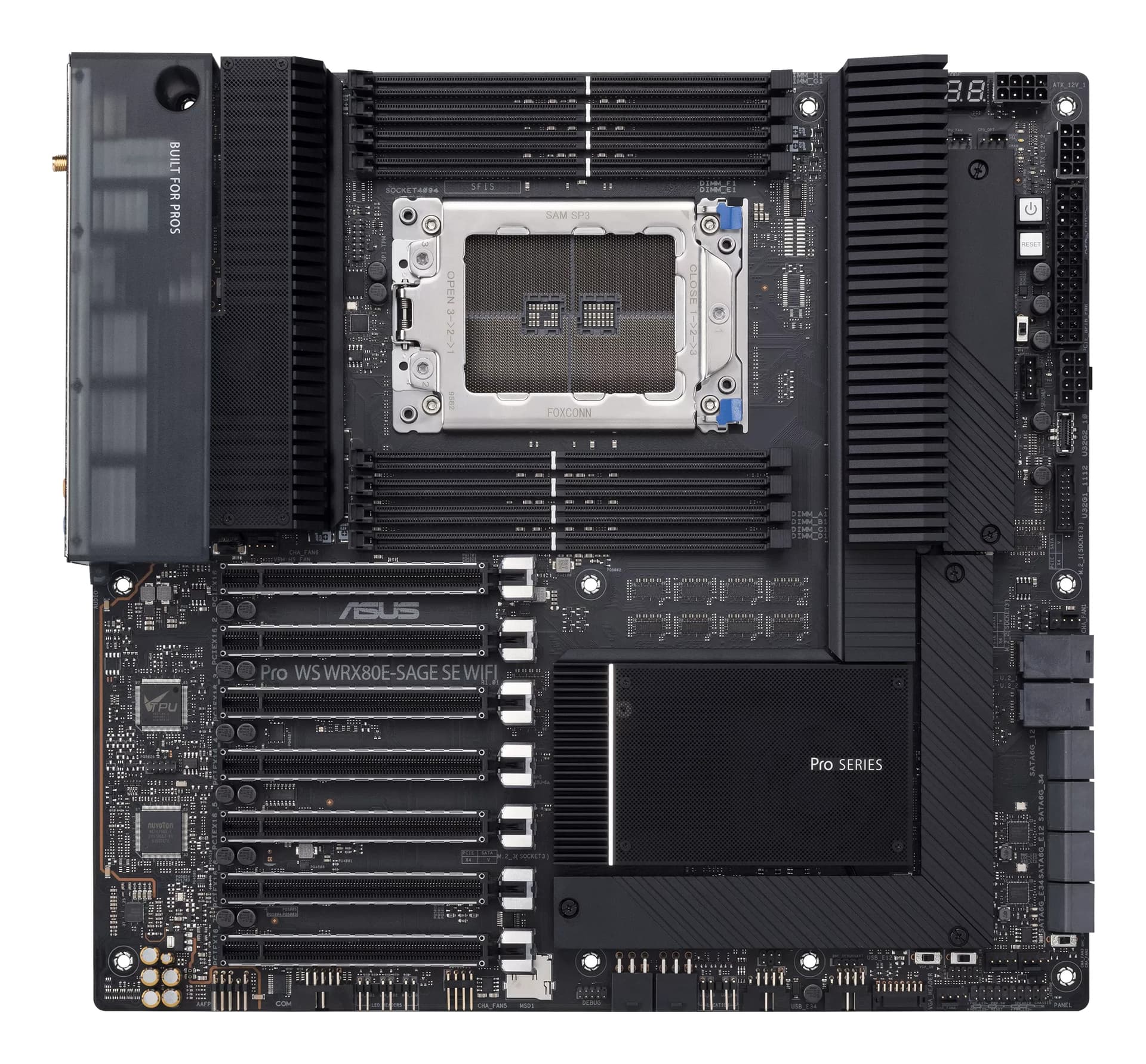 Placa de baza Pro WS WRX80E-Sage SE WIFI, AMD WRX80, socket sWRX8, eATX "90MB1590-M0EAY0" — miniatură