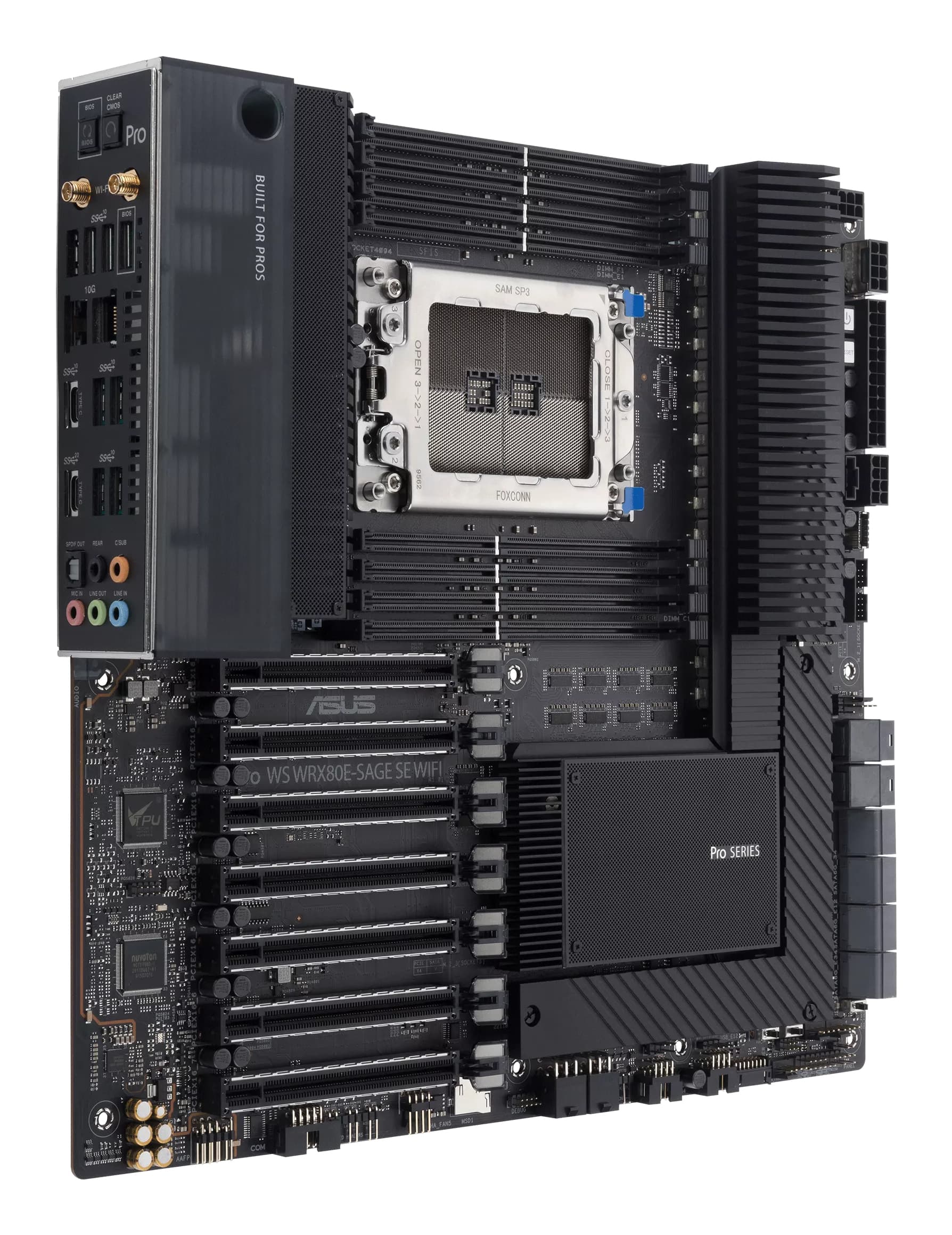 Placa de baza Pro WS WRX80E-Sage SE WIFI, AMD WRX80, socket sWRX8, eATX "90MB1590-M0EAY0" — miniatură