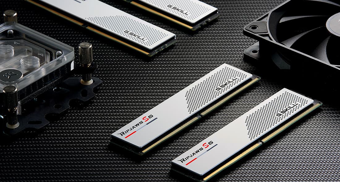 Memorie Ripjaws S5 XMP 3.0 White 64GB, DDR5-5600Mhz, CL30, Dual Channel "F5-5600J3036D32GX2-RS5W" — miniatură